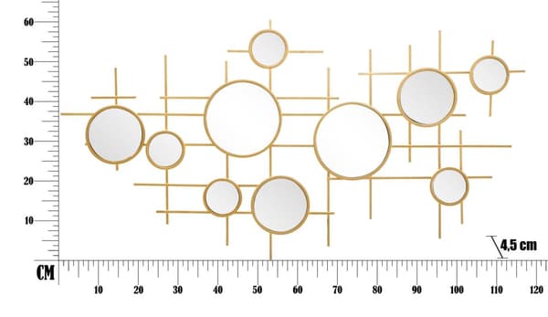 FURNLUX VÆGSPEJL GLOXY GOLD 117CM