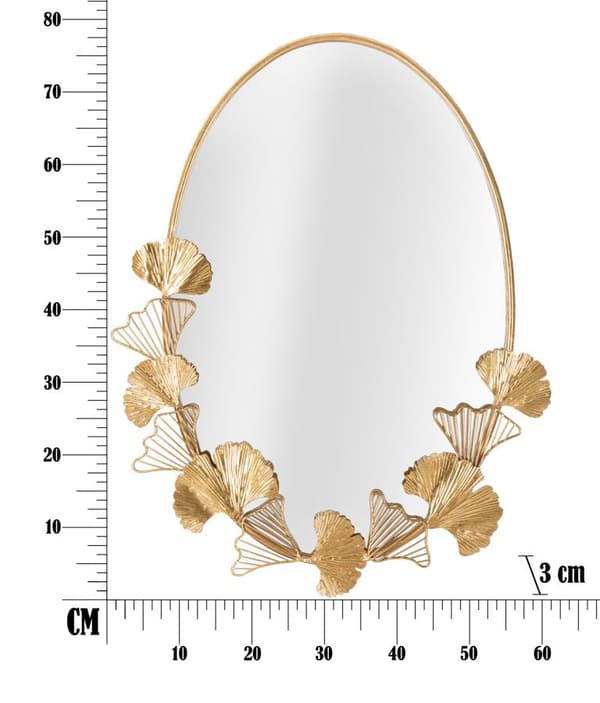 FURNLUX VÄGGSPEGEL BLADGULD 62CM