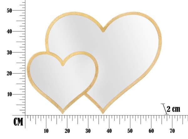 FURNLUX VÄGGSPEGEL HJÄRTA GULD 65CM