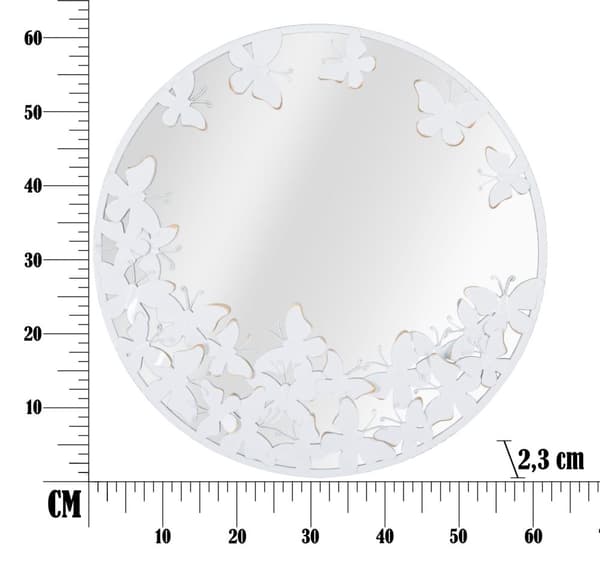 FURNLUX VÄGGSPEGEL FJÄRIL VIT 63CM