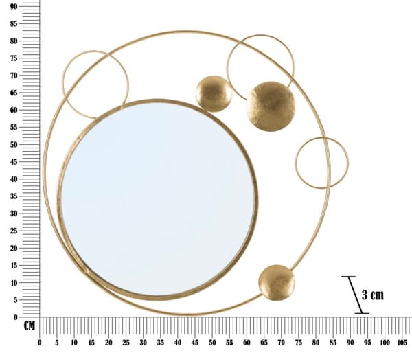 FURNLUX VÄGGSPEGEL PLANET GULD 90CM