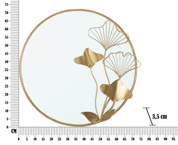 FURNLUX VÄGGSPEGEL BLOMMA GULD 75CM