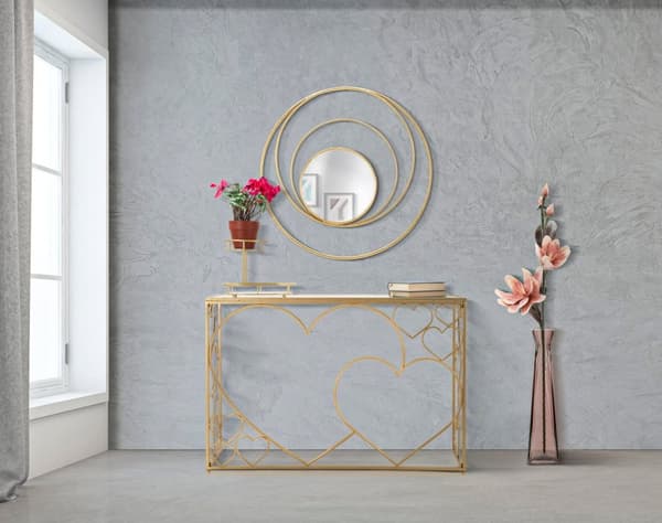 FURNLUX VÄGGSPEGEL BÅGE GULD 80CM
