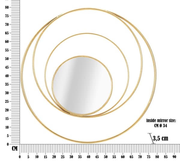 FURNLUX VÄGGSPEGEL BÅGE GULD 80CM