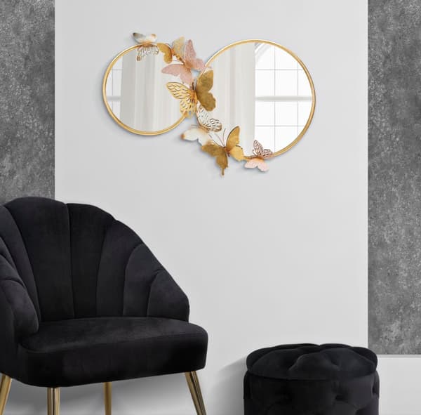 FURNLUX VÄGGSPEGEL FARFALLE GULD 81CM