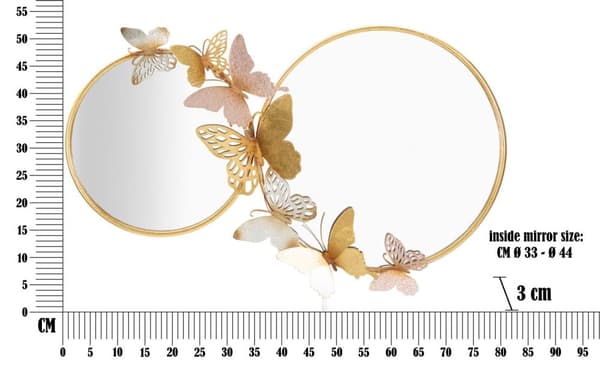FURNLUX VÄGGSPEGEL FARFALLE GULD 81CM
