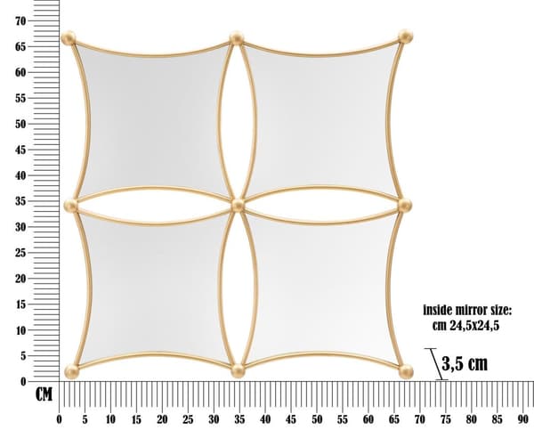 FURNLUX VÄGGSPEGEL JALO GULD 68CM