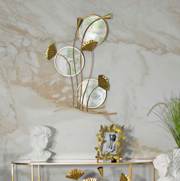 FURNLUX VÆGSPEJL FLOW GOLD 65CM