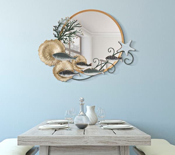 FURNLUX VÄGGSPEGEL FISK BEIGE 89CM