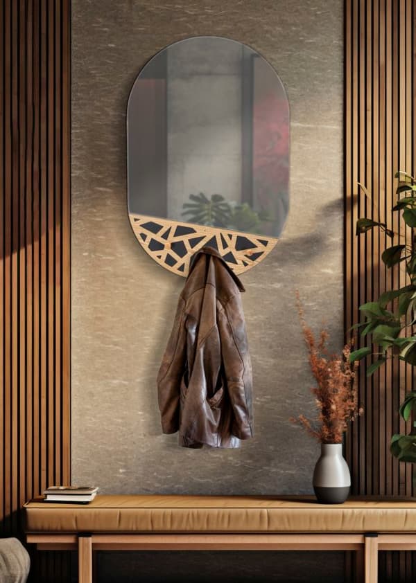 FURNLUX VÄGGSPEGEL ABITI BEIGE 61CM
