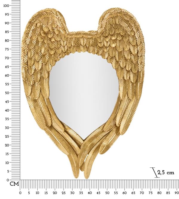 FURNLUX VÄGGSPEGEL VINGAR GULD 99CM