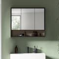 Miniatyrbillede 7 af 7: Bagno spejlskab badeværelse 3 spejllåger lysegrå, cremefarvet.