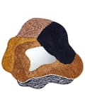 Miniatyrbilde 1 av 7: Veggspeil Flerfarget Bomull 60 x 62 cm Uregelmessig form Stofframme Abstrakt design Håndlaget Dekor Interiør