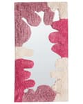Miniatyrbilde 1 av 7: Veggspeil Rosa Bomull 75 x 41 cm Uregelmessig form Stofframme Abstrakt design Håndlaget Dekor Interiør