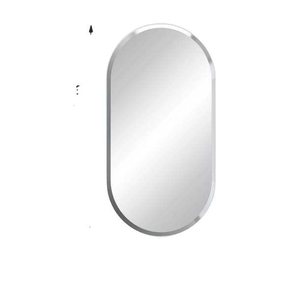 Badrumsspegel, utan ram, flera former, väggmonterad,Lång oval 50x100CM