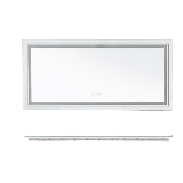 Oplyst LED Badeværelsesspejl, Berøringssensor, Anti-dug, Vandtæt,47.2x23.6 tommer