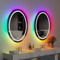 Miniatyrbild 2 av 4: Upplyst LED-badrumsspegel, dimbar oval design, anti-dimfunktion