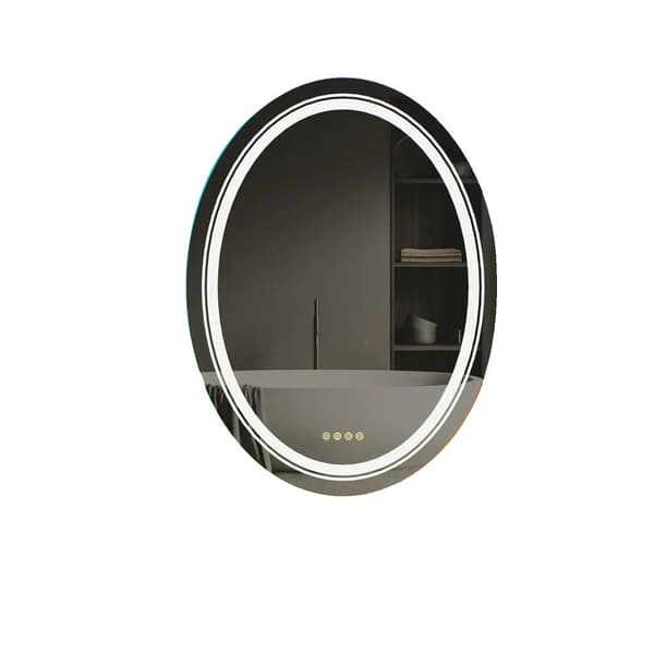 Upplyst LED-badrumsspegel, dimbar oval design, anti-dimfunktion