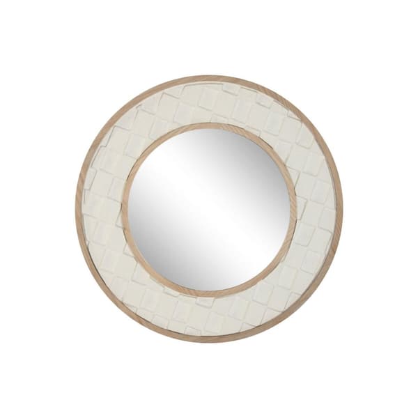 Väggspegel Home ESPRIT Vit Naturell Scandi