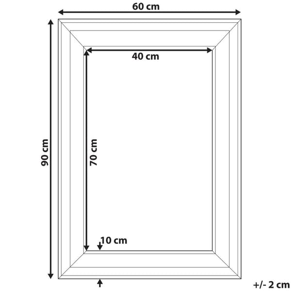 LUNEL vægspejl 60 cm 90 cm Hvid Lumarko!