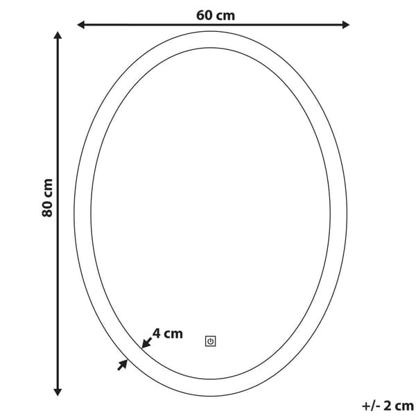 LED badeværelsesspejl VIRIAT 60 cm 80 cm Sølv Lumarko!
