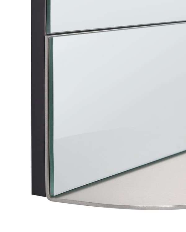 Väggspegel med hyllplan BRANNAY 40 cm 60 cm Silvermetall Lumarko!