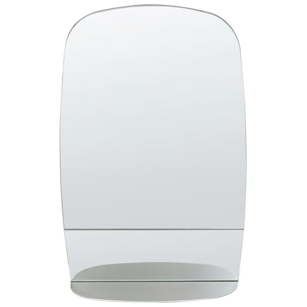 Väggspegel med hyllplan BRANNAY 40 cm 60 cm Silvermetall Lumarko!