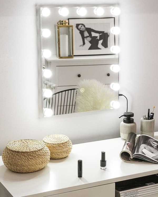LED badrumsspegel LUCENAY 40 cm 50 cm Silver Lumarko!