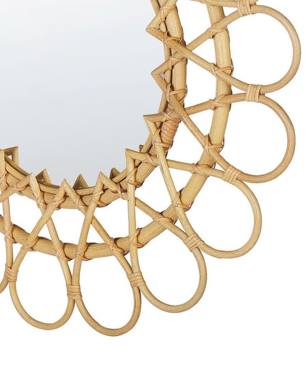 BABAI vægspejl 60 cm 60 cm Naturlig Rattan Lumarko!