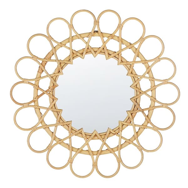 BABAI vægspejl 60 cm 60 cm Naturlig Rattan Lumarko!