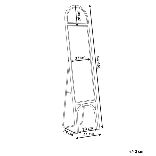 Stående spejl BRUSSEY 170 cm Naturlig Rattan Lumarko!