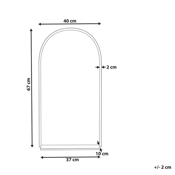 Väggspegel med hyllplan DOMME 40 cm 67 cm Metall Svart Lumarko!