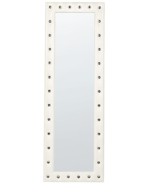 Stående spegel i ekoläder 50 x 150 cm vit ANSOUIS