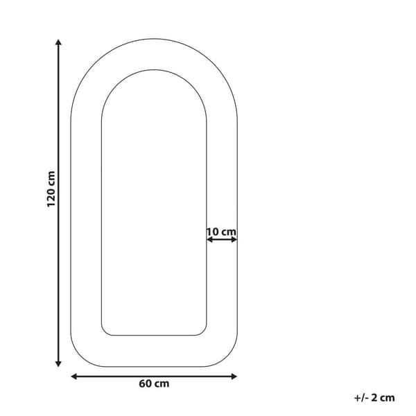 Boucle vægspejl 120 cm Beigegrå CERVON Lumarko!