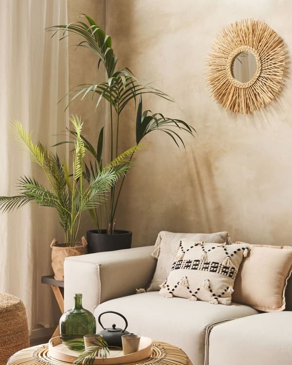 KALASIN vægspejl 60 cm 60 cm Naturrattan Lumarko!