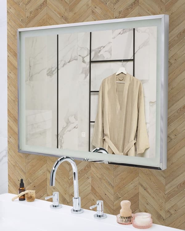 LED badeværelsesspejl ARGENS 80 cm 60 cm Sølv Lumarko!