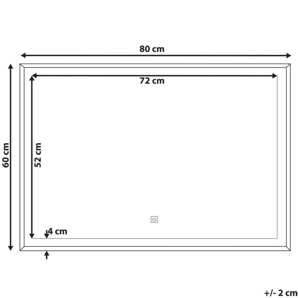 LED badeværelsesspejl ARGENS 80 cm 60 cm Sølv Lumarko!