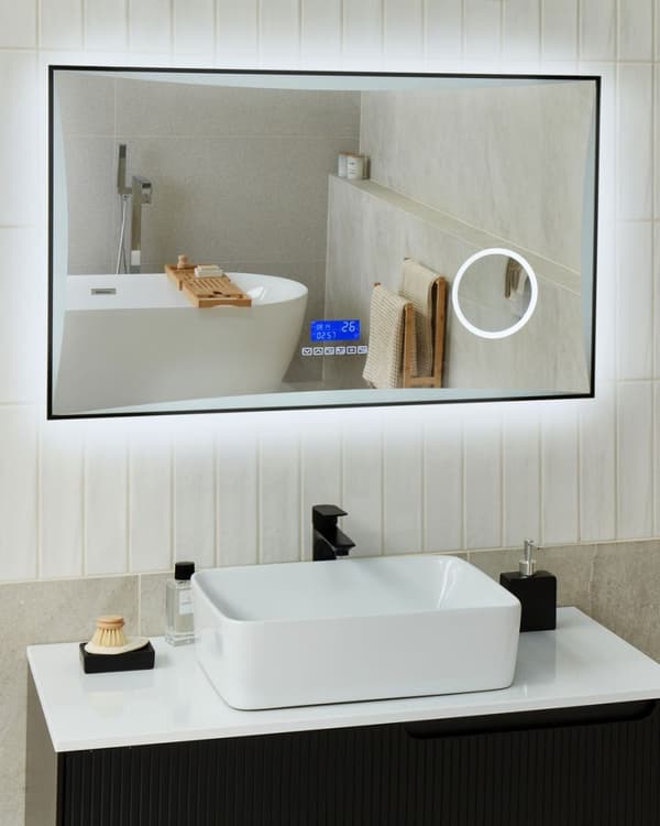 LED ONLAY badrumsspegel 100 cm 60 cm Silver Lumarko!