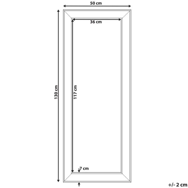 BUBRY väggspegel 50 cm 130 cm Silver Lumarko!