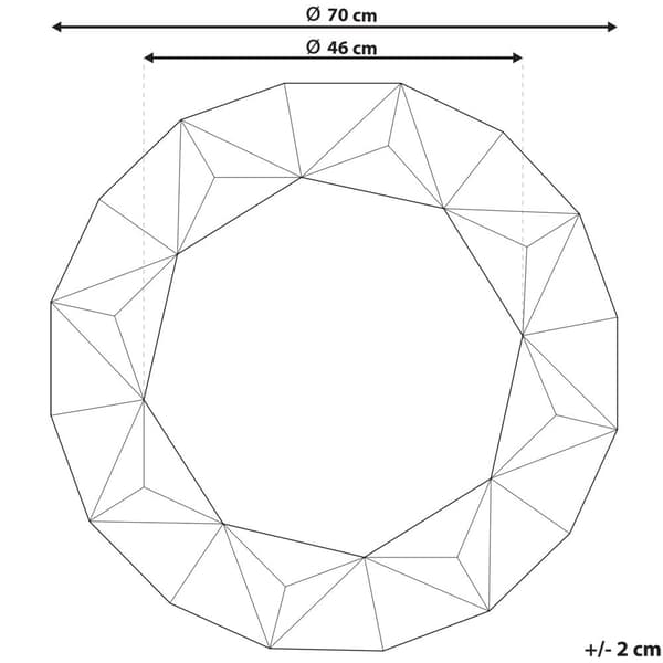 HABAY vægspejl 70 cm 70 cm Sølv Lumarko!