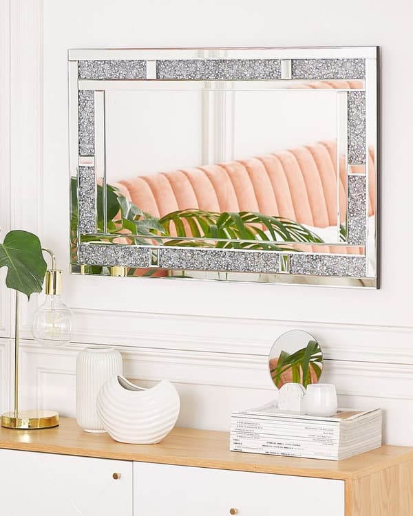 AVRILLE väggspegel 60 cm 90 cm Silver Lumarko!