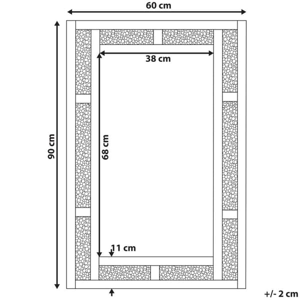 AVRILLE väggspegel 60 cm 90 cm Silver Lumarko!