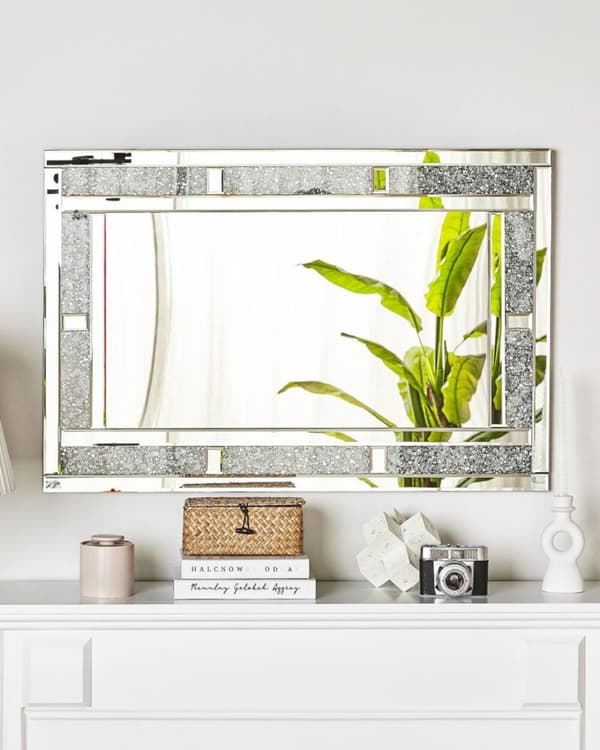 AVRILLE väggspegel 60 cm 90 cm Silver Lumarko!
