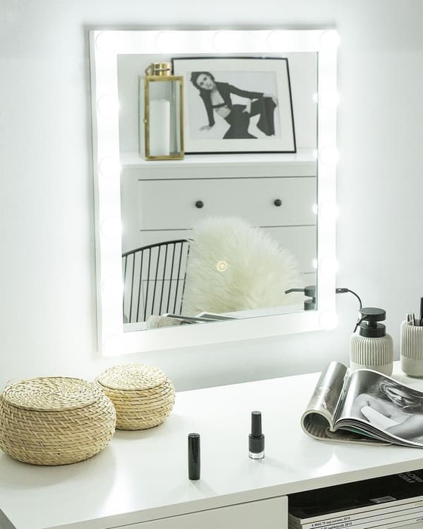 LED-badrumsspegel ODENAS 50 cm 60 cm Vit Lumarko!