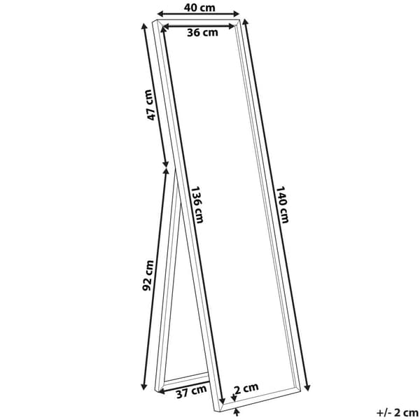 TORCY stående spejl 140 cm Gylden Lumarko!