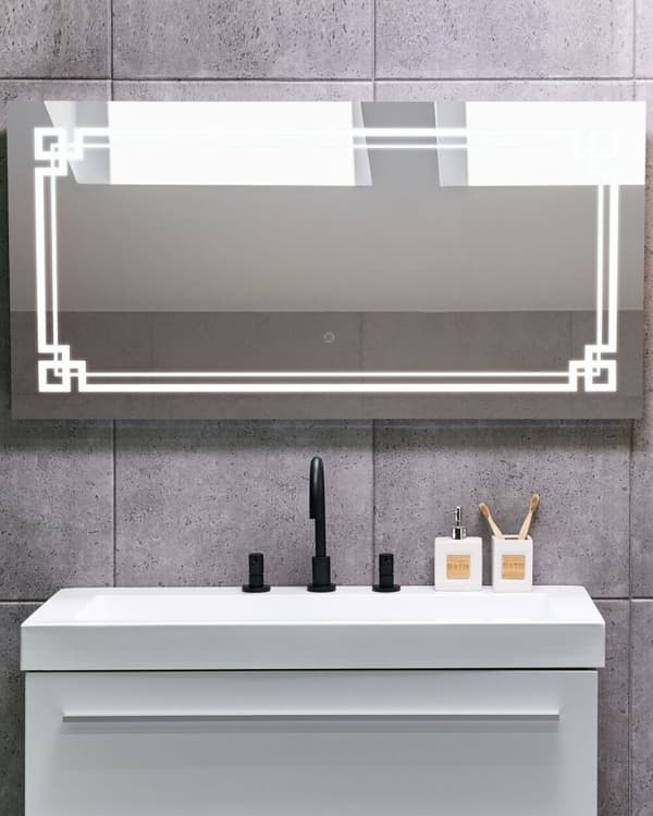 LED badeværelsesspejl AVRANCHES 120 cm 60 cm Sølv Lumarko!