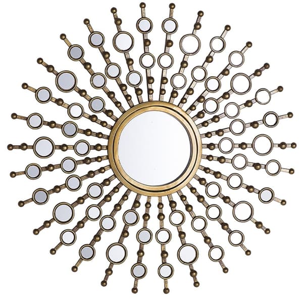 BLOIS vægspejl 70 cm 70 cm Guldmetal Lumarko!
