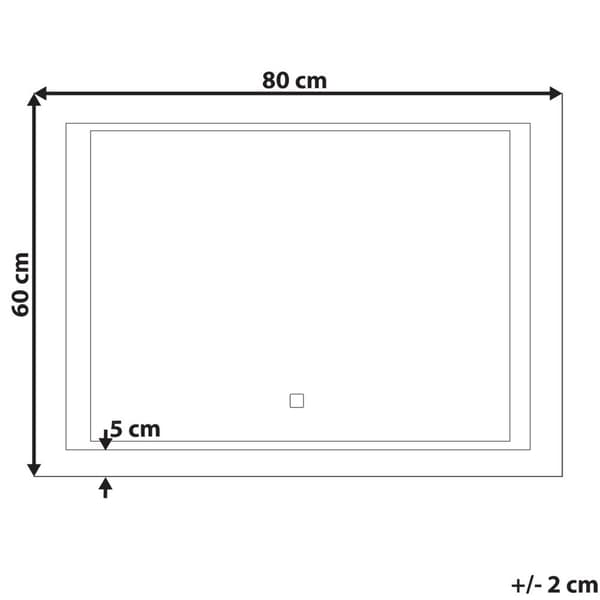LED badeværelsesspejl EYRE 80 cm 60 cm Sølv Lumarko!
