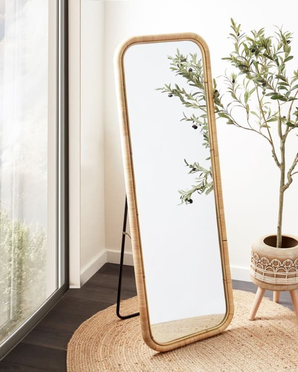 Stående spegel MALANGE 150 cm Naturrotting Lumarko!