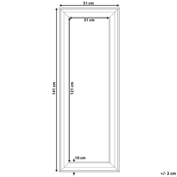 Väggspegel LUNEL 51 cm 141 cm Vit Lumarko!